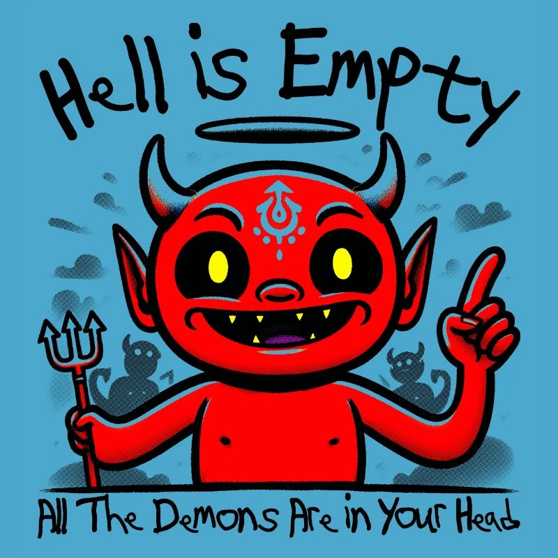 Cheerful Devil Meme - Ironic Retro Vintage