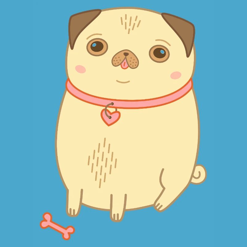 Mops beige süßer Hund Geschenk Mopsmama