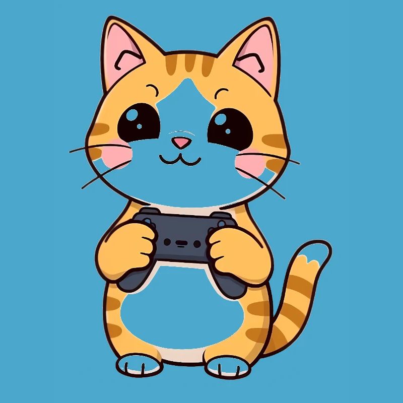 Gaming Cat with Controller