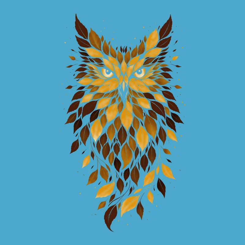 Golden Owl Leaf Pattern