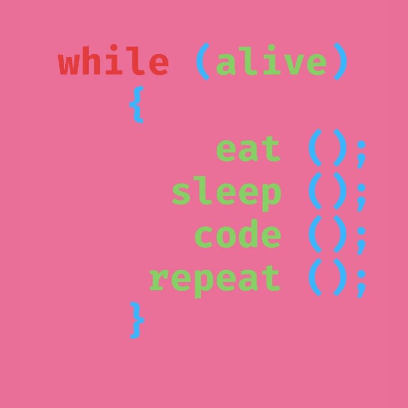 WHILE ALIVE EAT SLEEP CODE REPEAT