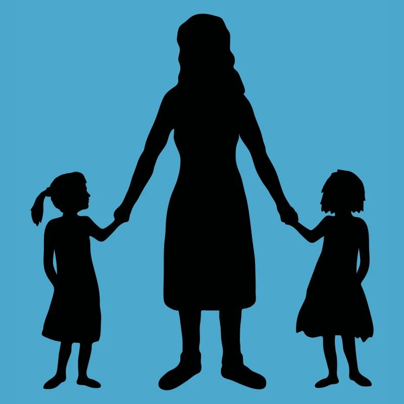 Silhouette 2 Töchter Mutter