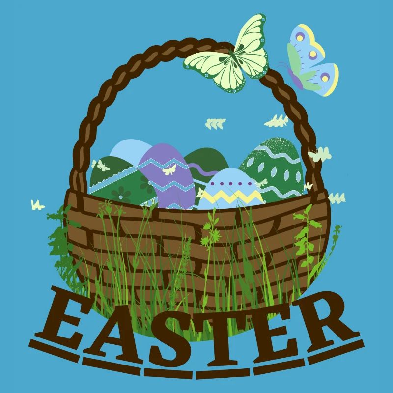 Easter basket with Easter eggs