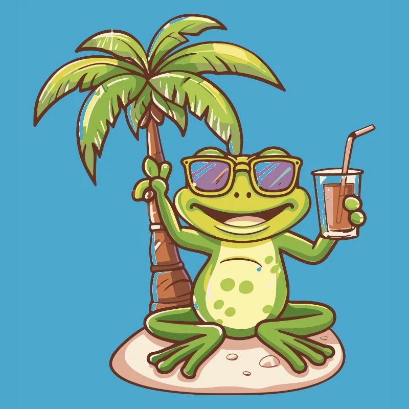 Frog Summer Beach Comic