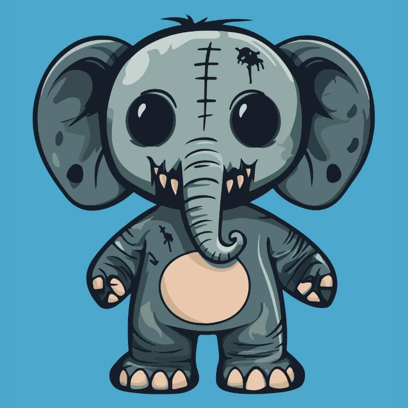 Elephant Halloween Comic Funny