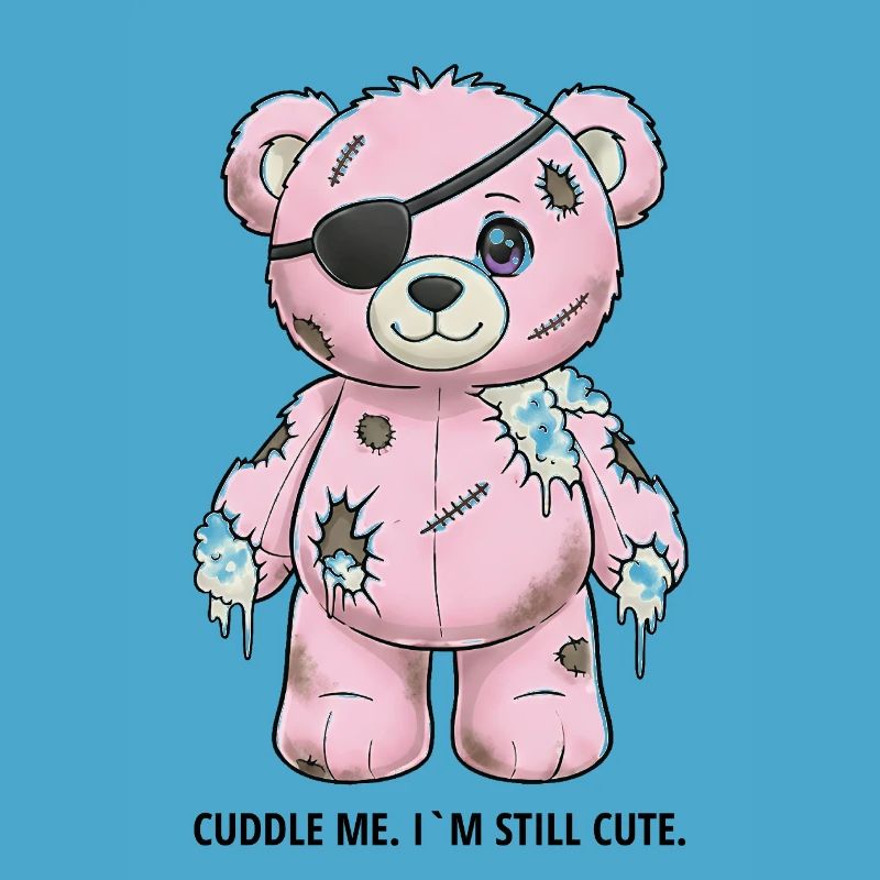 Patchwork Pinker Teddybär mit Augenklappe