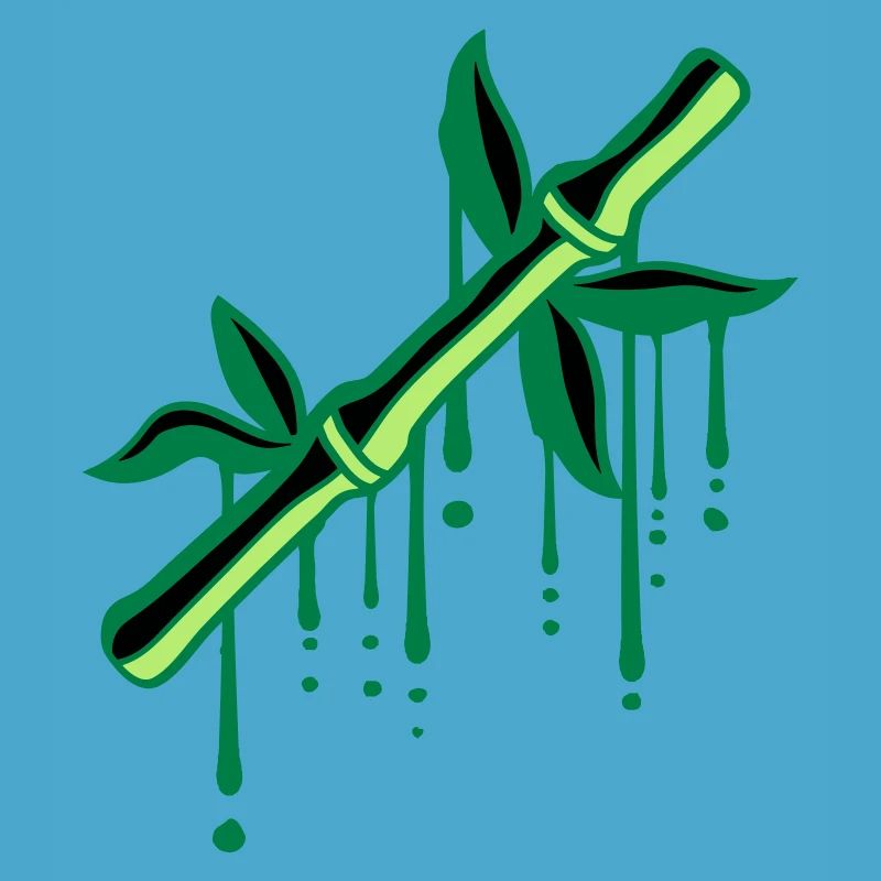 bamboo graffiti drops plant stem tree leaves