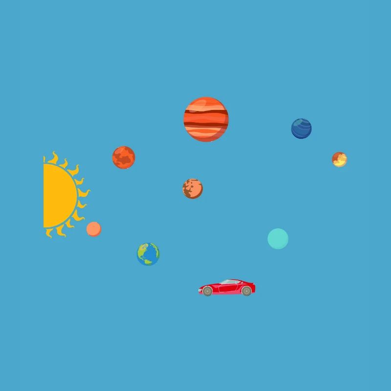 Tesla in Space Solar System SpaceX