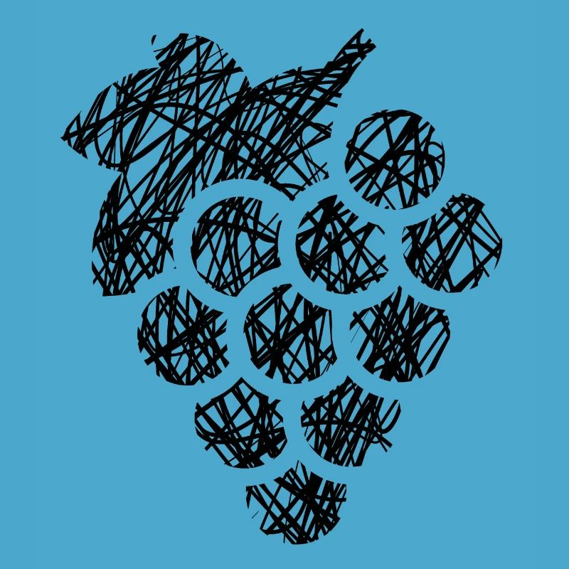 Grape Scribble Painted Black Gift Idea