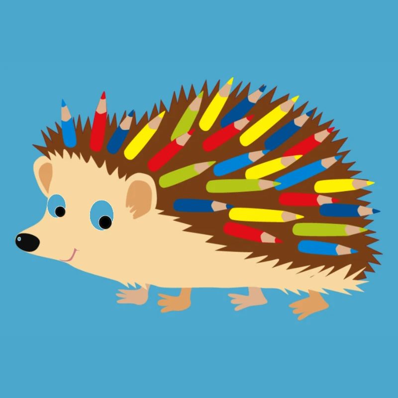 Crayon de couleur hérisson