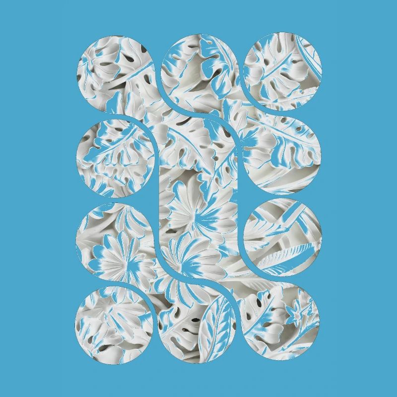 Abstract White Leaf Patterns
