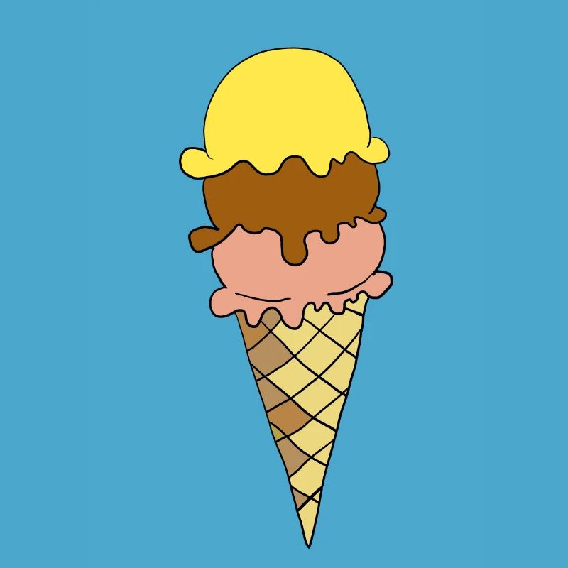 Gelbe Eiscreme Dreier-Sortiment