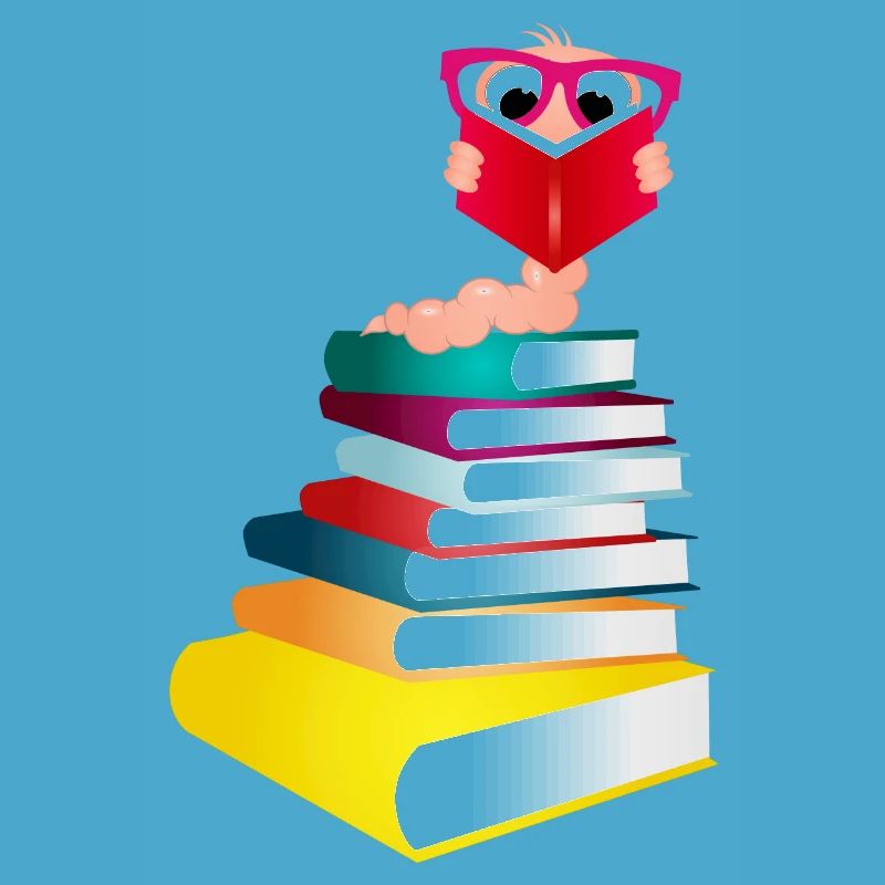 Knowledge-thirsty bookworm while reading a book