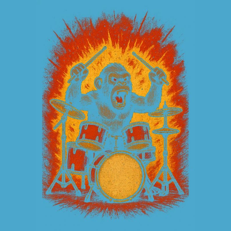 Monkey drummer on fire
