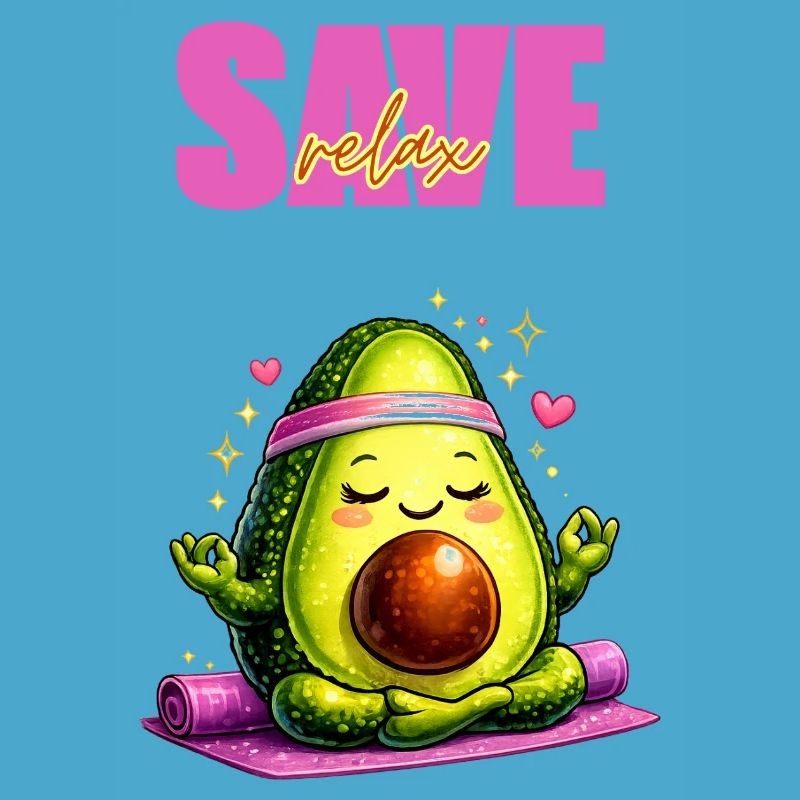 Avocado in yoga flow on mat