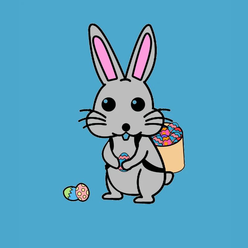 Easter Bunny Hides Easter Eggs Gift Animal Bunny