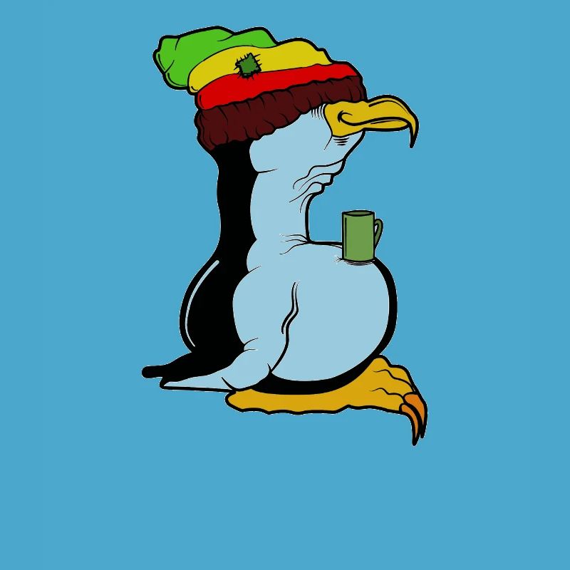 Linux penguin coffee break Rasta Informatik PC Nerd