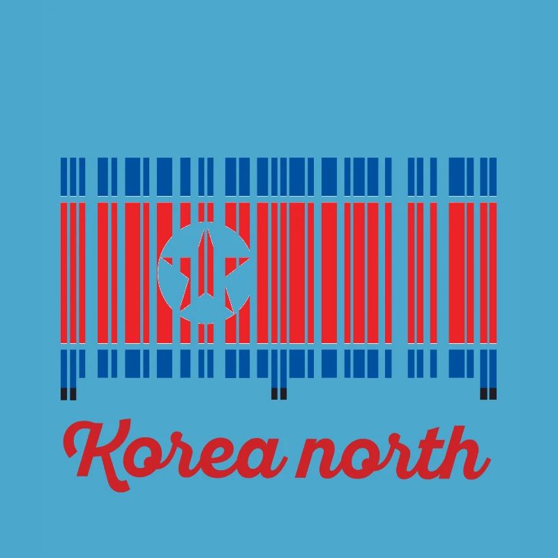 drapeau de code à barres corée nord