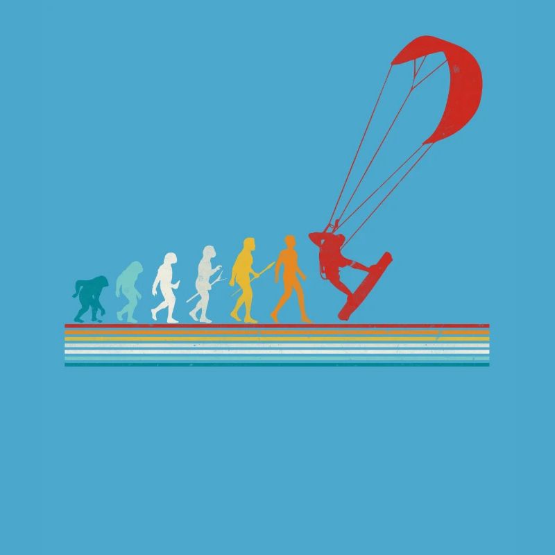 Retro Evolution Kite Surfing Funny Kite Boarding