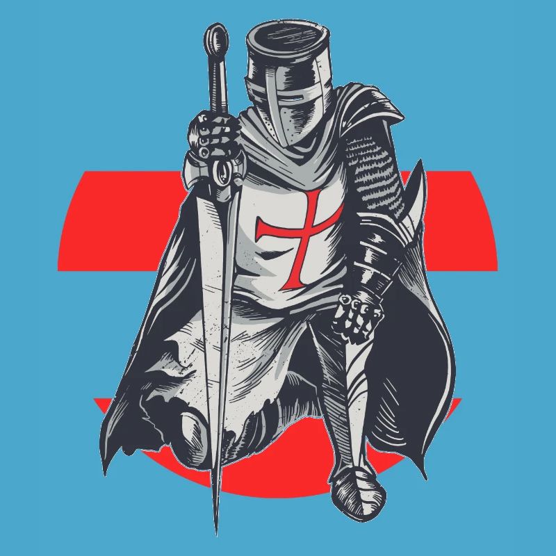 Knight Red White Templer order medieval armor