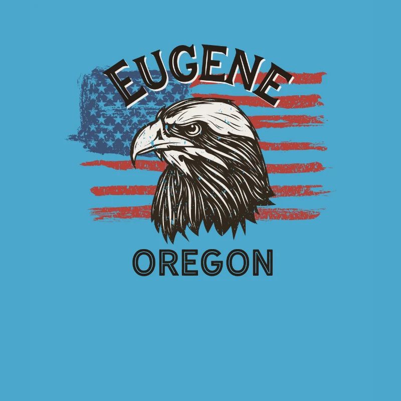 Drapeau des États-Unis Eagle Oregon Vintage Eugene