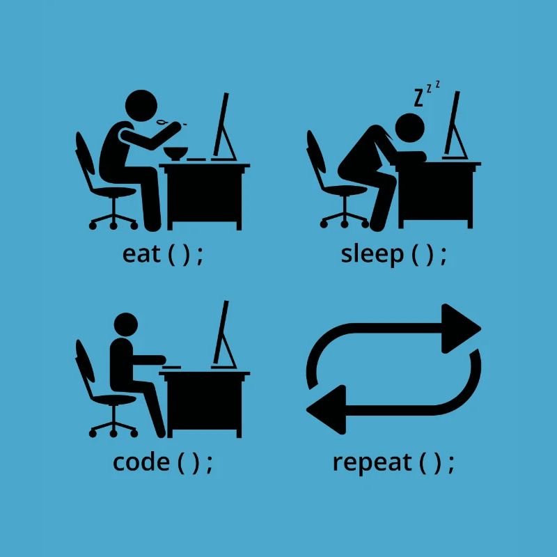 Eat Sleep Code Repeat Coder Programmer Software De