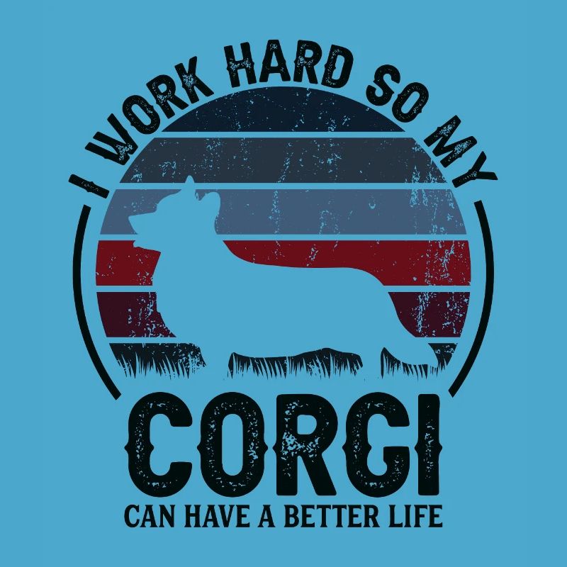 Work hard - Retro Corgi