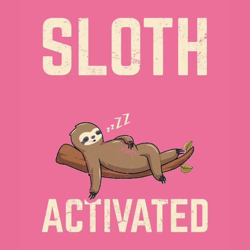 Sloth Mode Activated Funny Sloth Lovers Sleeping L