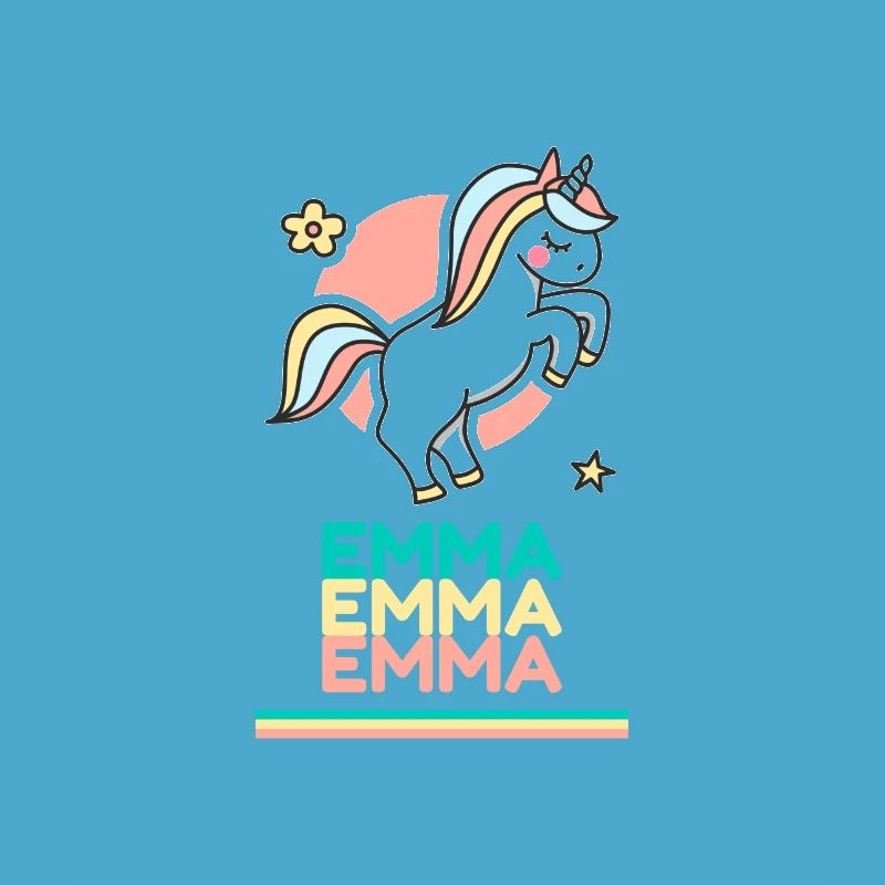 Emma First Name Name Gift Sweet Unicorn
