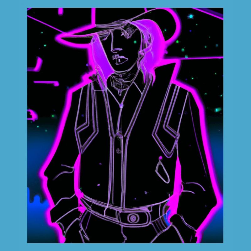 Goth Synthwave Outrun Goth Cowboy