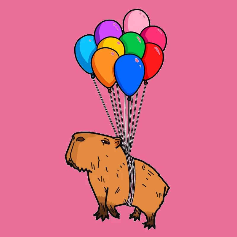Capybara Rongeur Géant Caver avec Ballons Capybara
