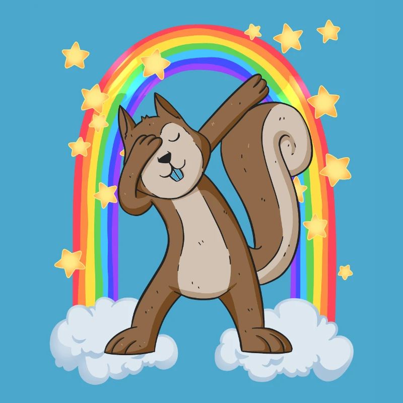 dabbing squirrel at the Rainbow Gate
