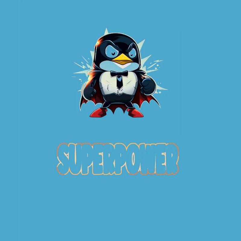 Linux Sudo Superpower Tux Superhero Penguin