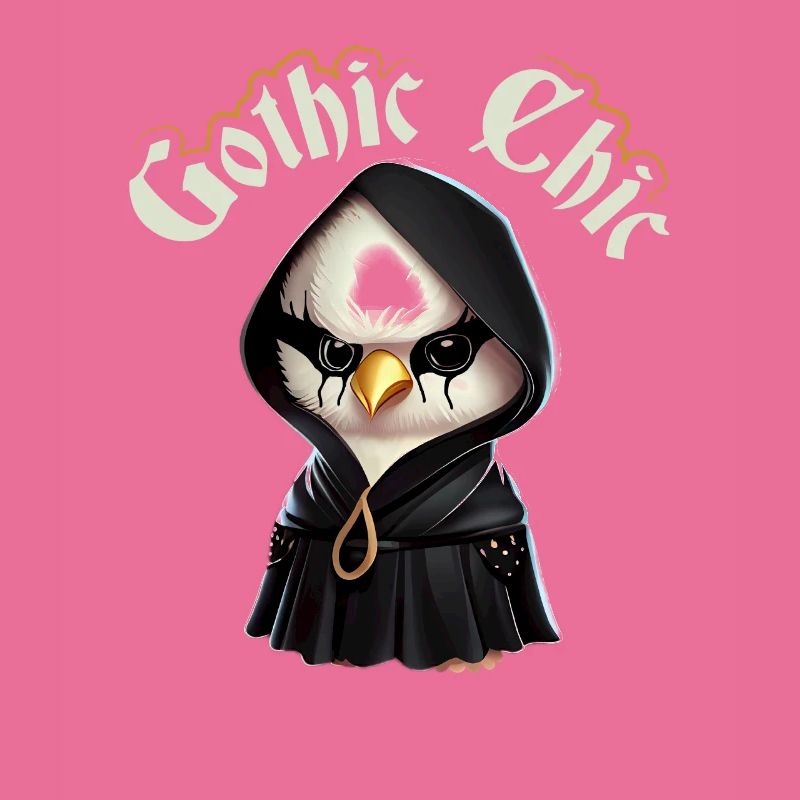Gothic Chic Emo Chicken, Funny Death Metal Goth