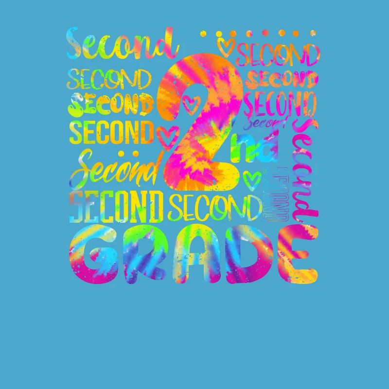 Tie Dye 2nd Grade Typography Team Teacher Second