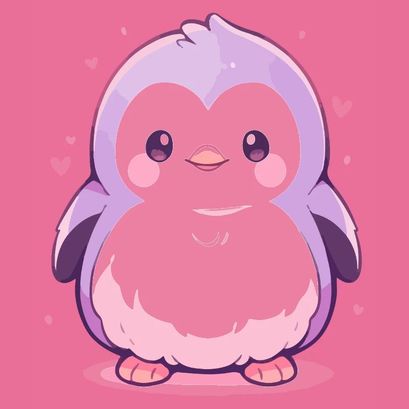 Pingouin Chibi mignon - Conception de dessin animé mignon