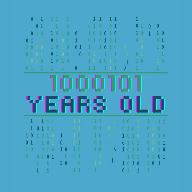 69th Birthday 69 years old Binary Code Computer Science