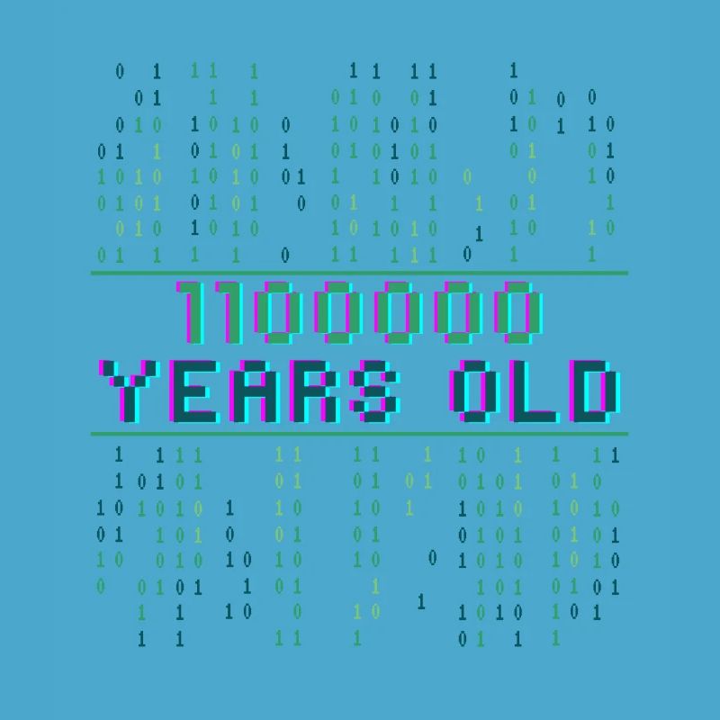 96th Birthday 96 years old Binary Code Computer Science