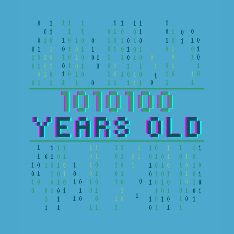 84th Birthday 84 years old Binary Code Computer Science