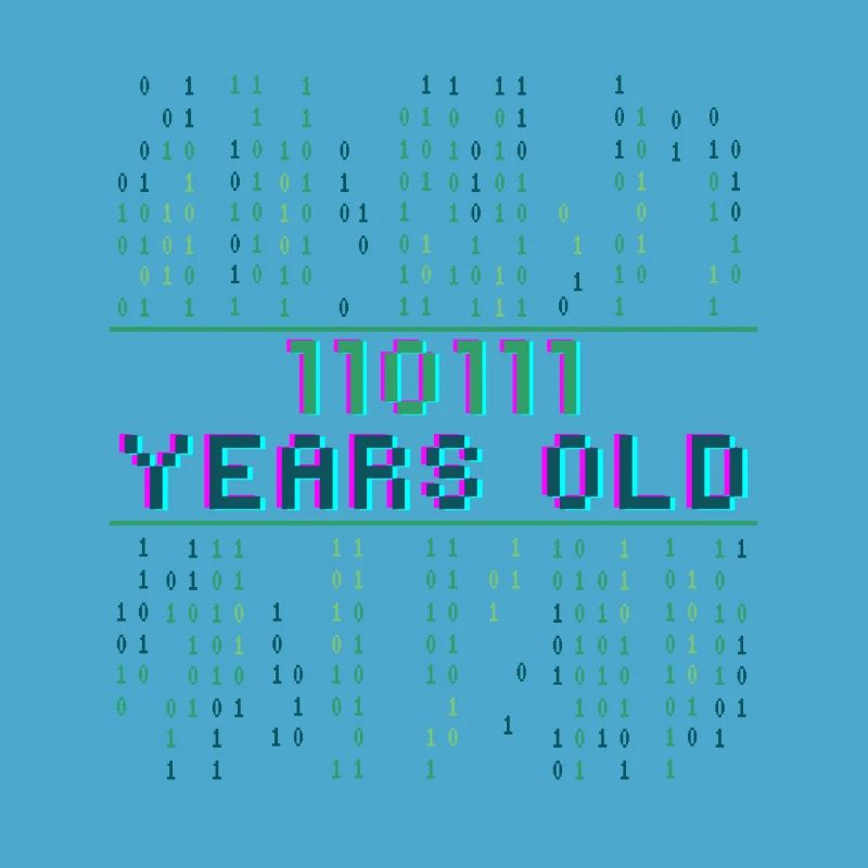 55. Geburtstag 55 Jahre alt Binärcode Coder