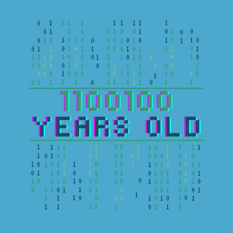 100. Geburtstag 100 Jahre alt Binärcode Coder