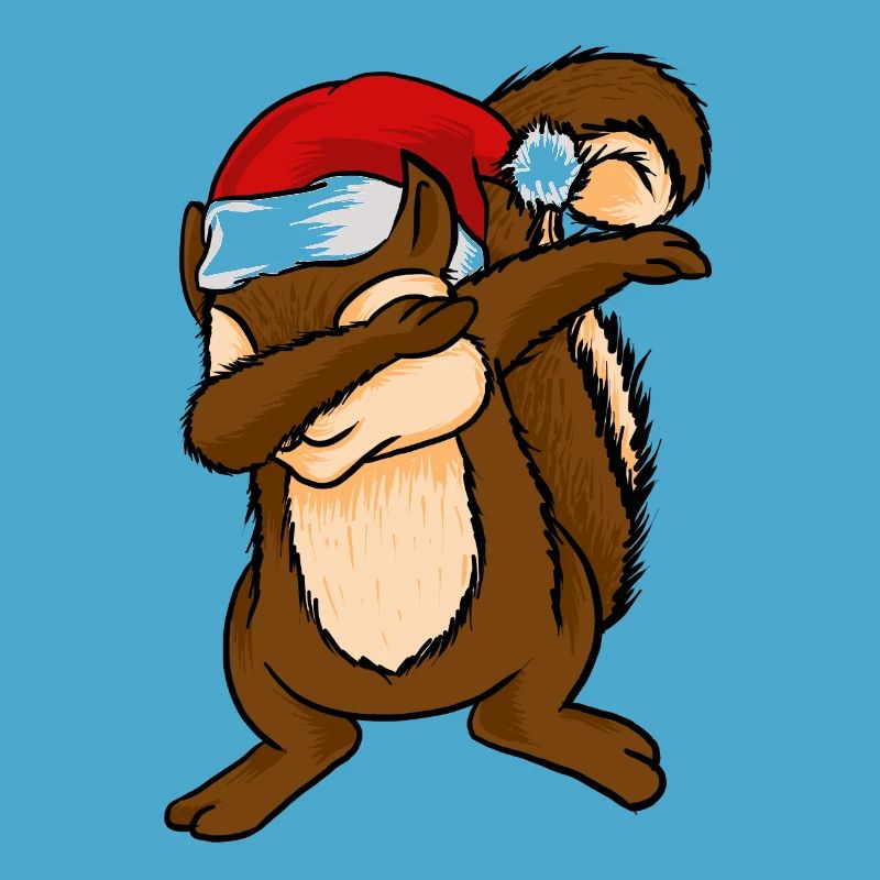 Dabbing Squirrel With Christmas Hat Chipmunks Dab