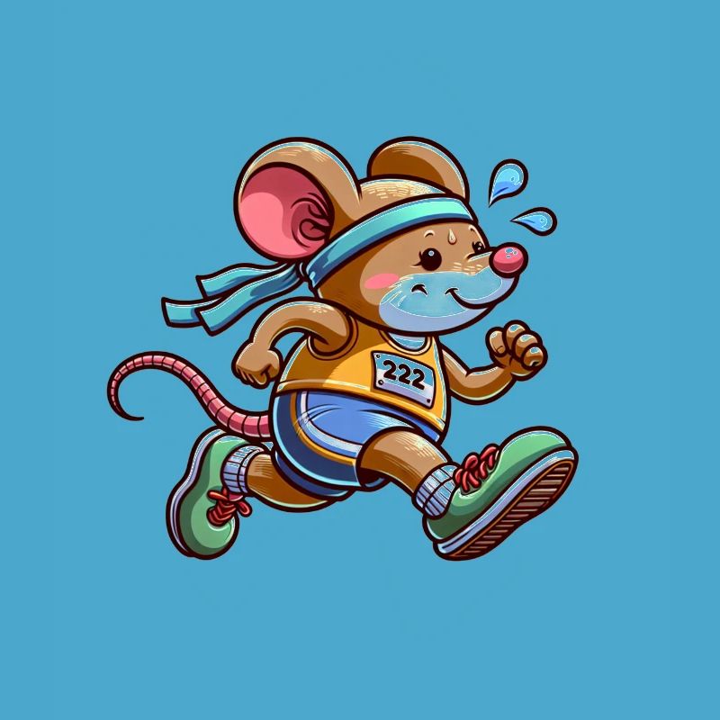 Cute Marathon Runner Mouse