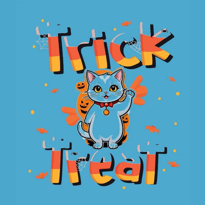 Liebenswerte Katze Süßes oder Saures Halloween