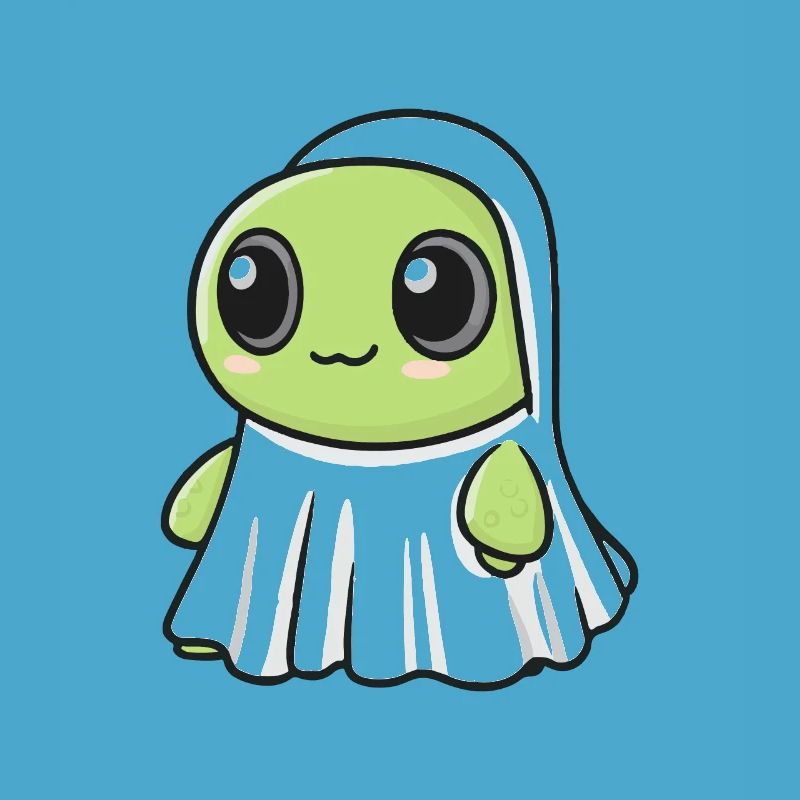 Turtle Halloween Comic Ghost