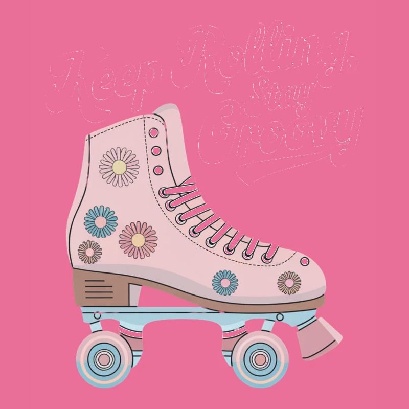 Keep Rolling Stay Groovy Roller Skate Design