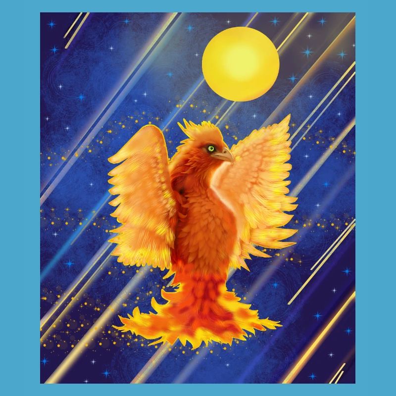 Kosmisch leuchtender Feuervogel: Cyber-Semurg