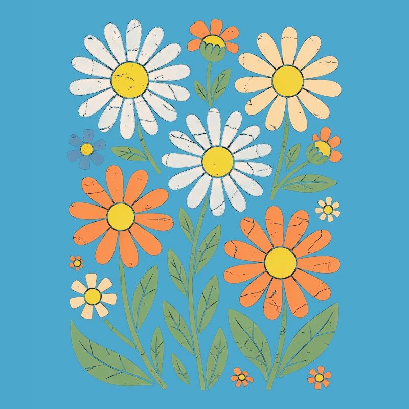 Boho Retro Gänseblümchen Muster Retro