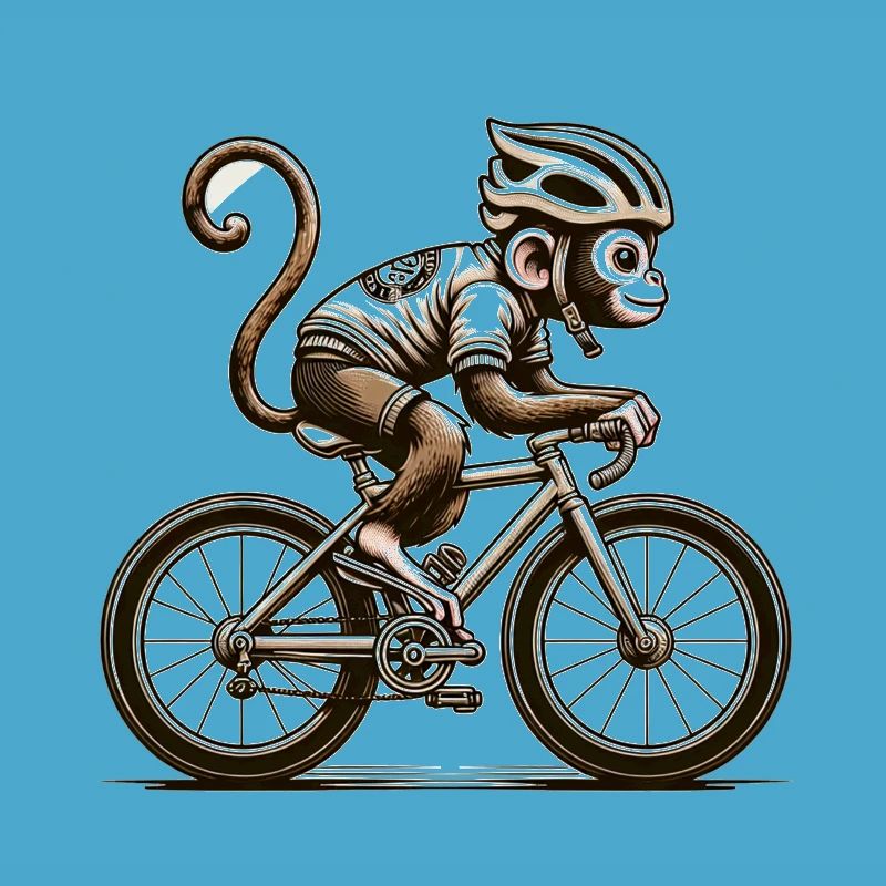 Cute Cyclist Monkey