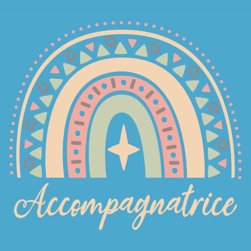 Accompagnatrice. Boho Rainbow accompagnatrice.